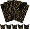 Larcenciel Seidenpapier Weihnachten, 50 Blatt Glitzer Schwarz Gold Seidenpapier Verpackungsmaterial zum Basteln, Metall Seidenpapier Geschenkpapier mit Schneeflocken Sterne Muster für Party, 50×35CM