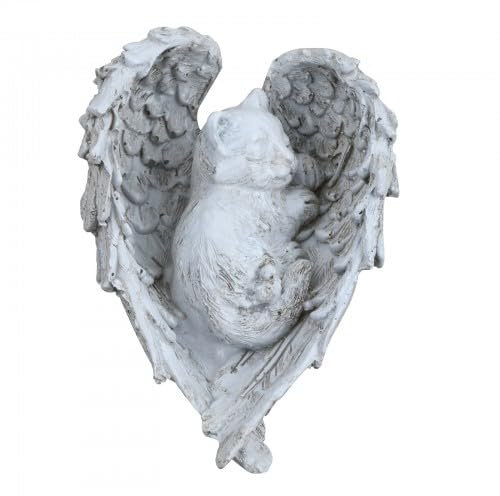 Dokeno Katze Engel Gedenkstein Statue, Harz Schlafender Katze Engel Figur Katze Engel Haustier Denkmal Grab Marker Tribut, Haustier Gedenkstein Desktop Yard Dekor