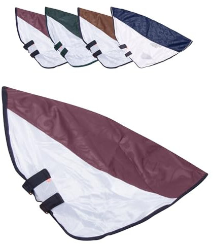 RL24 - Halsteil Regen- & Fliegendecke 600D IRHSuper-Dry – Halsteil für Pferdedecke aus atmungsaktivem Mesh – Schutz vor Insekten – doppelter Klettverschluss – in Bordeaux – Größe M