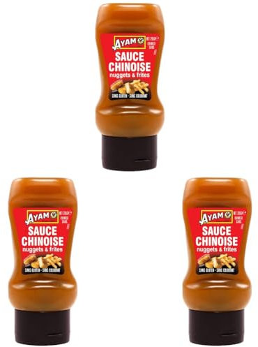 AYAM Sauce chinoise | Sucrée | Purée d'abricots et épices| Haute Qualité | Alimentation Saine | Sans gluten | Sans Glutamate | Sans Colorant Artificiel | Bouchon anti-goutte - 295g (Lot de 3)