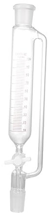 OKUMEYR Embudo De Separación De Vidrio Cilíndrico Con Pistón Ptfe y Capacidad Para Laboratorio Química Duradero y Transparente