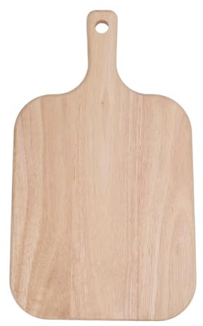 Rubber Wood Cutting Board, Strong Lightweight Serving Board, Charcuterie, CheeseBoard with Handle for Meat, Bread, Vegetables, Chopping Board with Handle (Large)