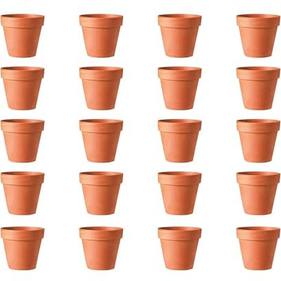 Ruikcoll Macetas de Barro Maceta, Macetas de Barro, Maceta de Terracota, Mini Maceta de Terracota con Agujero de Drenaje, Maceta Reutilizable, decoración Exterior, 20 Piezas (4,5 × 4 cm)