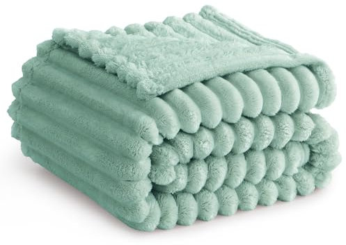 RUIKASI Kuscheldecke Flauschig Decke Salbeigrün - 150x200cm Fleecedecke Sofadecke Couchdecke für Wohnzimmer Deko Tagesdecke Blanket, Weiche Wolldecke Warme Korddecke als Wohn- & Kuscheldecken