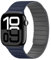 Tasikar Magnetic Straps Compatible with Apple Watch 42mm(Series 10) 41mm 40mm 38mm Soft Silicone Replacement Loop Wristband Compatible with iWatch SE Series10 9 8 7 6 5 4 3 2 1, Dark Blue-Grey