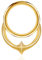 Vankula Septum Clicker Hinged Segmentring 316L Edelstahl 8mm 16g Nasenpiercing Cartilage Rook Daith Tragu Piercing Schmuck für Frauen und Männer Gold