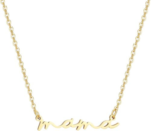 RWQIAN Muttertag Geschenk mama Kette Edelstahl Gold Mutter Geburtstag Geschenk mama Halskette 45+5cm