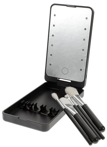 LIFKOME Boîte De Rangement Pour Cils Avec Miroir Et Lumière Led Étui à Cils Organisateur De Niveaux Et Rainure