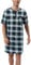 Chemise de Nuit Homme Pyjama Manches Courtes Hauts de Pyjama Homme Tee-Shirt Long Col V avec Boutons Vêtements d'Intérieur T-Shirt Grande Taille Douce Confortable Carreaux Vert*Courte-A L
