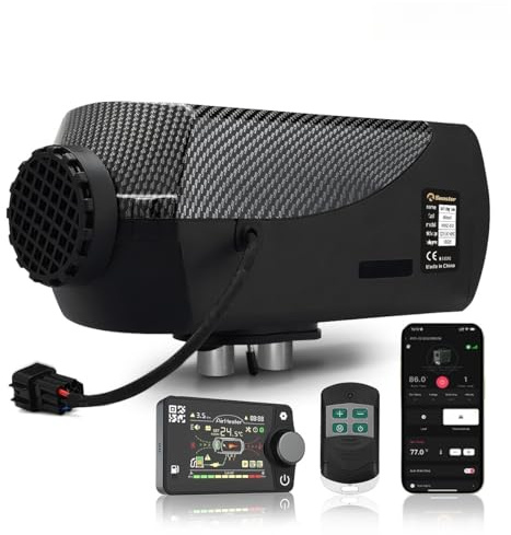 Sunster 12V/24V Diesel Heater, 8 KW Diesel Air Heater, with Auto Start-Stop, Timer Function, Bluetooth APP & Remote Control, Car Heater with 10L Fuel Tank for Car Truck Garage Boat RV