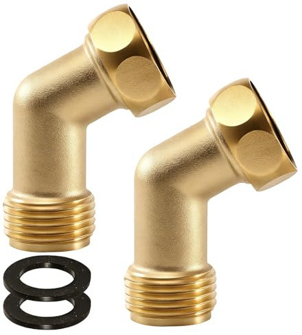2 Stück 3/4 Zoll Messing 45° Winkeladapter, Messing Beweglich Rohrwinkel Bogen 45 Grad, 3/4 AGxIG Gewindefitting Winkel 45°, sanitär anschlussstücke Winkel 45 Grad, für Garten, Küchen, Waschmaschinen