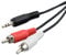 ecabo 10034 Stereo-Kabel 3,5mm Klinke auf 2 x Cinch – Cinch Stecker RCA (rot/weiß) auf 3,5mm Klinken Stecker – Y-Kabel – für Hi-Fi, Stereo-Anlagen, Receiver, Audiogeräte, 1,50m, schwarz