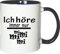 Mister Merchandise Kaffeebecher Tasse Ich höre Immer nur - Mi Mi Mi Teetasse Becher Weiß-Blau