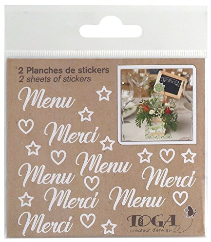 DRAEGER PARIS 1886 D.I.Y with Toga Hochzeit 2 Stück Sticker Set, Papier, weiß, 10 x 10 x 0,1 cm