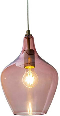Nino Leuchten Pendel 1-flg PASO Nickel matt,Glas rose