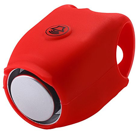 Fahrradhupe Silikon 120 db Elektrisch Fahrradklingel Fahrradring Fahrrad Lenker Alarm für Fahrradfahren(Rot) (Rot)