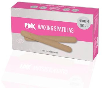 Spatule d'épilation en bois de taille moyenne 100 pièces - Pour une application propre de cire ou de pâte à sucre - Idéal pour l'épilation des aisselles, des joues, du bikini brésilien