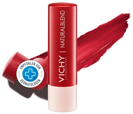 Vichy NaturalBlend, Feuchtigkeitsspendender getönter Lippenbalsam, Regenerierend, Mit Bienenwachs, natürlichen Ölen und Kokosnussbutter, Farbe: red, 4,5 g