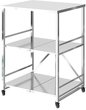 Microwave oven rack Scaffale da Cucina in Acciaio Inossidabile stoccaggio Pieghevole Struttura Mobile Universale Mobile Resistente Piano di Cottura Multistrato Armadio di stoccaggio