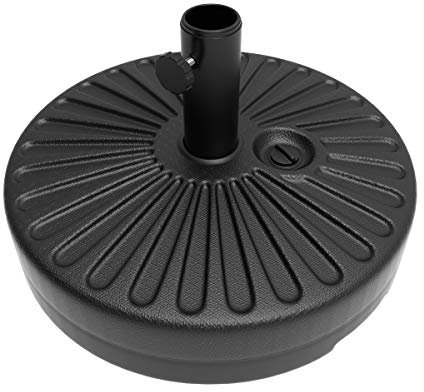 Pure Garden 50-LG1209 Fill with Sand Patio Base-50 Pound Weighted Round Umbrella Holder, Black