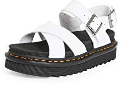 Dr. Martens Cross Strap Sandal, Sandali Donna, Bianco(White), 39 EU