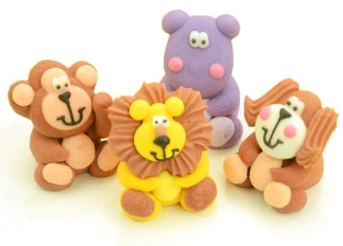 Tierfiguren sitzend Zucker 4 Stück