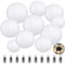 LIHAO 10er weiße Papier Laterne Lampions rund Lampenschirm mit 10 Pcs Warmweiß Mini LED-Ballons Lichter Hochzeit Dekoration Papierlaterne (Verschiedene Größen)