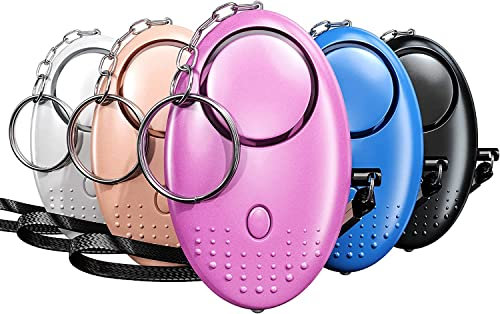 Notfall Persönlicher Alarm [5er Pack] Qoosea Scream Safesound Alarm 140dB LED Taschenlampe für Kinder/Frauen/Senioren/Student Self Defense Schutz Gesichert