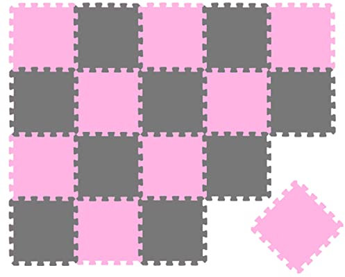 LittleTom 18 Teile Spielmatte Baby Puzzlematte ab Null - 30 x 30 cm Krabbelmatte Bodenmatte Kinder - Puzzle Teppich Kinderzimmer Matte - Outdoor Bodenschutzmatte Spielteppich Eva Schaumstoff Isomatte