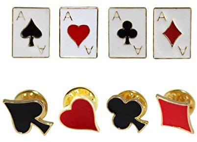 Generic 8 STÜCKE Kartenspielen Abzeichen Karte Kragen Pins Hearts Revers Pin Spielkarten Anzüge Emaille Revers Pin Set Spielkarte Schmuck