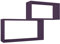 MODULARREDO | BIS RETTANGOLO BISLUNGO Set di 2 Mensole da Muro, Pensile Bagno, Mensola da Parete, Scaffale da Parete, Viola Melanzana, 70x35 p20 cm e 60x30 p20 cm - Made in Italy