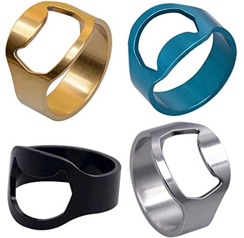 Sharplace 4Pcs Flaschenöffner Ring Bunte Biker Vielseitiges Bier Bar Werkzeug für Familienmitgliednmitglied