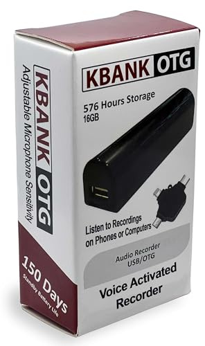 K-BANK Registratore Digitale ad Attivazione Vocale, Lunga Autonomia
