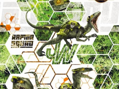 Jurassic World Stoff, 100 % Baumwolle, Grün, Meterware