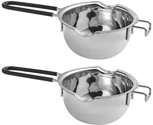 TOPBATHY 2pcs Stainless Steel Melting Pot Cheese Butter Melting Bowl Baking Accessory for Chocolate Kitchen Supplies
