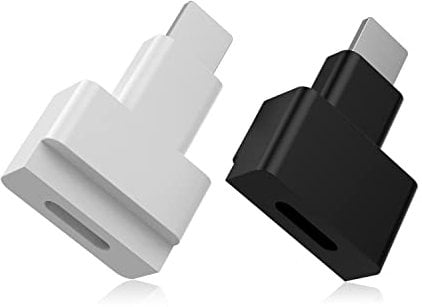 通用 2PACK i-Phone Docking Extender Adapter Converter. i-Phone Extension Adapter Connector Pass Audio Video Music Picture Files and Power Charging for All i-OS Devices.(Balck & White)