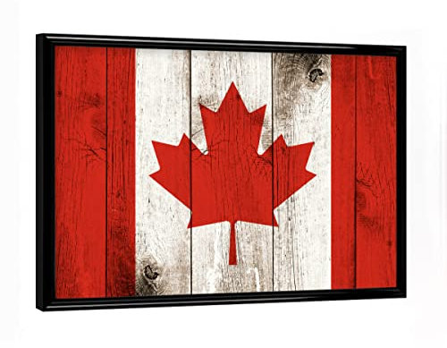 artboxONE Poster mit schwarzem Rahmen 18x13 cm Abstrakt Canada Vintage Flag - Bild Kanada Ahornblatt America