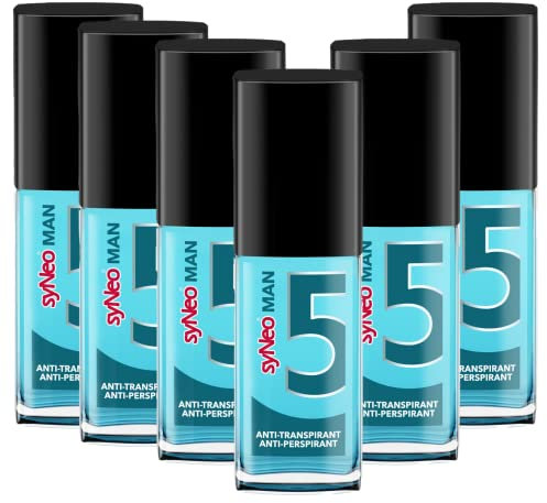 syNeo 5 Antitranspirant MAN Pumpspray für Herren, Anti Schweiß Deo für Männer gegen starkes Schwitzen, Anti Transpirant Antiperspirant Men Spray, 6er Pack (6 x 30 ml)