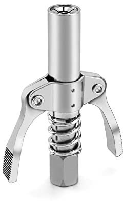 QWORK® Fettpresse Mundstück 1/8” 10000 PSI Doppelgriff G Kupplung, Passend für Standard Schmiernippel M6/M8/M10/M12/M14