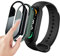 Msm-case [Lot de 2 coques de protection en verre noir et vert avec tracker de fitness Fullbody - Pour Xiaomi Mi Band 6/5/4/3 - Dureté 9H PC Case, Bumper, Coque fine complète pour Smart Mi Band 6