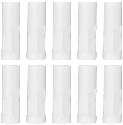 10 Stück Metall-Kerzensockelabdeckungen, E14-Kandelaber-Sockel, Kerzenlampenfassung, Metallrohr, Kronleuchter-Abdeckungen für Kronleuchter, Kerzenlichter, Beleuchtung Zum Selbermachen (Weiß)