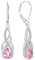 YL Unendlichkeit Keltischer Knoten Tropfen Ohrringe 925 Sterling Silber Oktober Geburtsstein Turmaline Rosa Ohrringe für Damen