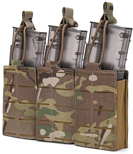 Tactical Laser Cut MOLLE Triple Open Top Mag Holster For Tactical Bag Accessories Holder