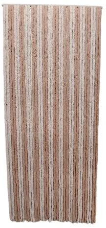 MadeInNature Rideau de Porte Chenille Bicolore, Rideau d’entrée anti-Insectes, Rideau chenille largeur et longueur recoupable, Rideau bicolore 90 * 210cm (Taupe/Beige)