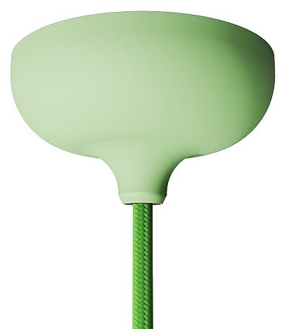 creative cables - Kit Lampenbaldachin aus Silikon mit zentraler Bohrung und vorgesehenem Seitenloch - Zartes Grün