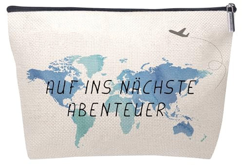 Abschiedsgeschenk, Geschenk für Freundin, Kosmetiktasche, Schminktasche für Freundin, Kosmetiktasche klein, Dankeschön, Reisegeschenke für Mädchen, Kollegin(AUF INS NÄCHSTE Abenteuer)