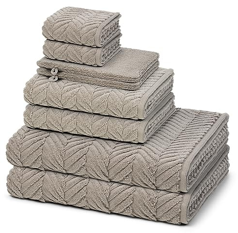 Ross - 8 teiliges Frottier-Set - Sensual Skin - Zopf-Muster (2 X Wasch- 2 X Gäste- 2 X Dusch- 2 X Handtuch im Set) - 500 g/m2 - Baumwolle - Walkfrottee - saugstark - weich und flauschig - Flanell