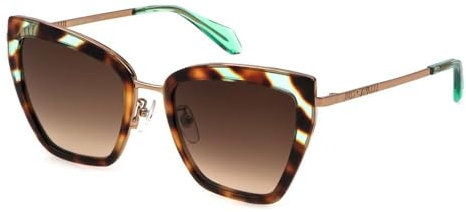 JUST CAVALLI Brille für Damen, Braun/Grün Havana, 66