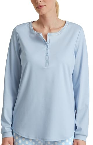 CALIDA Favourites Langarmshirt Damen, aus 100% Dicker Baumwolle Harmony Blue 48-50