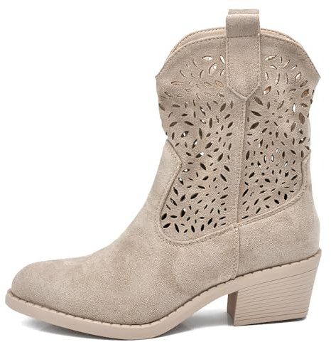 IF Fashion Scarpe da Donna Stivali Stivaletti Camperos Traforati G678 beige N.36